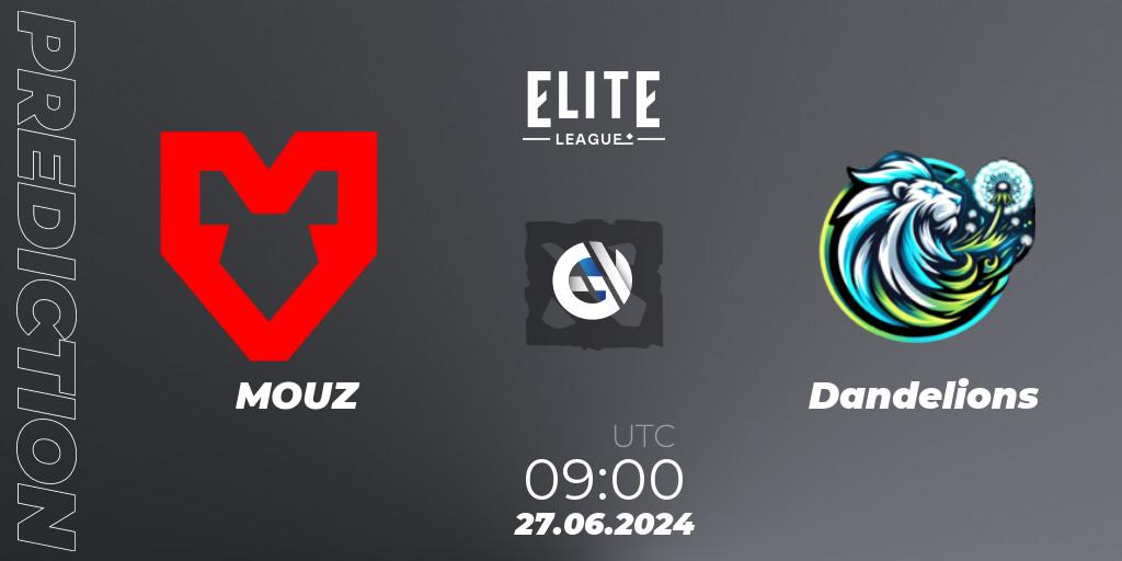 MOUZ - Dandelions: ennuste. 27.06.2024 at 09:00, Dota 2, Elite League Season 2: Western Europe Closed Qualifier