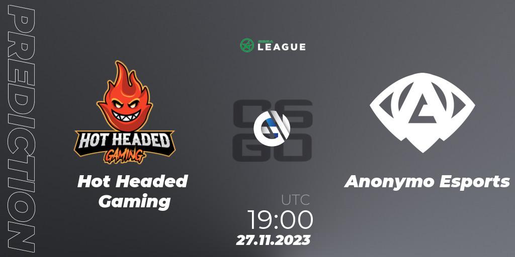 Hot Headed Gaming - Anonymo Esports: ennuste. 27.11.2023 at 19:00, Counter-Strike (CS2), ESEA Season 47: Advanced Division - Europe
