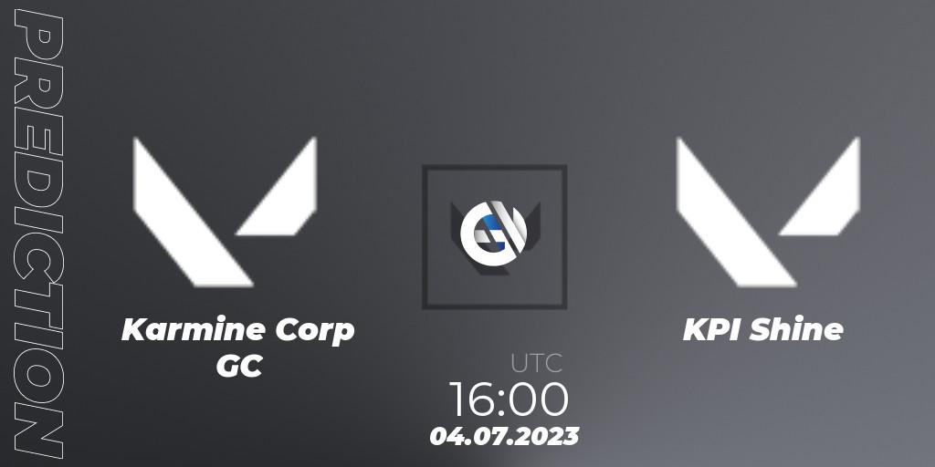 Karmine Corp GC - KPI Shine: ennuste. 04.07.2023 at 16:00, VALORANT, VCT 2023: Game Changers EMEA Series 2 - Group Stage