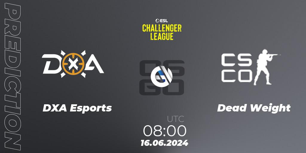 DXA Esports - Dead Weight: ennuste. 16.06.2024 at 08:00, Counter-Strike (CS2), ESL Challenger League Season 47 Relegation: Oceania
