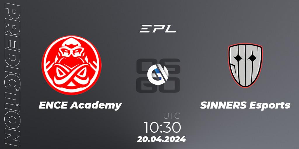 ENCE Academy - SINNERS Esports: ennuste. 20.04.24, CS2 (CS:GO), European Pro League Season 15