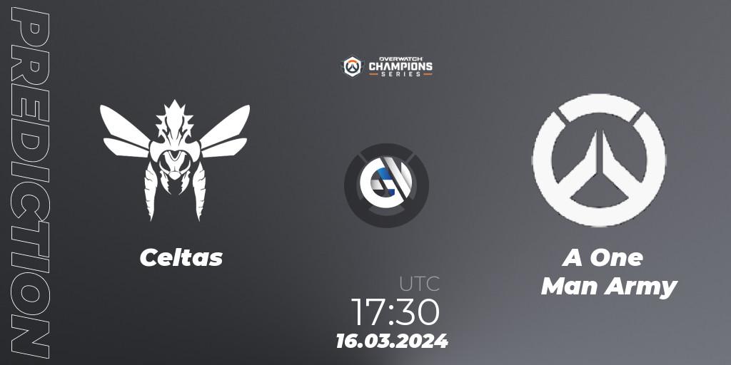Celtas - A One Man Army: ennuste. 16.03.2024 at 17:30, Overwatch, Overwatch Champions Series 2024 - EMEA Stage 1 Group Stage
