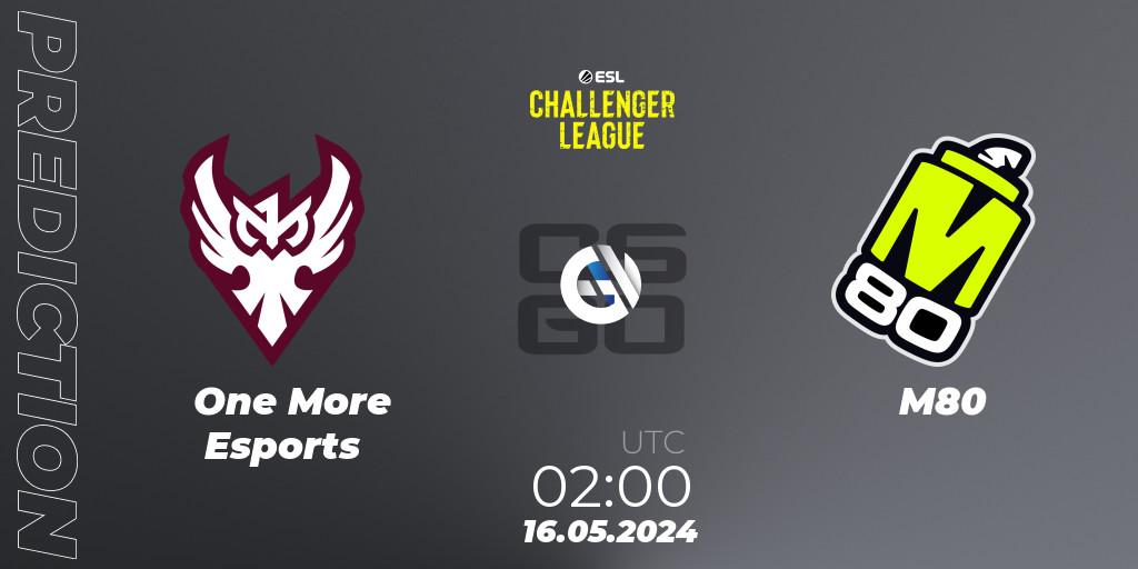 One More Esports - M80: ennuste. 16.05.2024 at 02:00, Counter-Strike (CS2), ESL Challenger League Season 47: North America