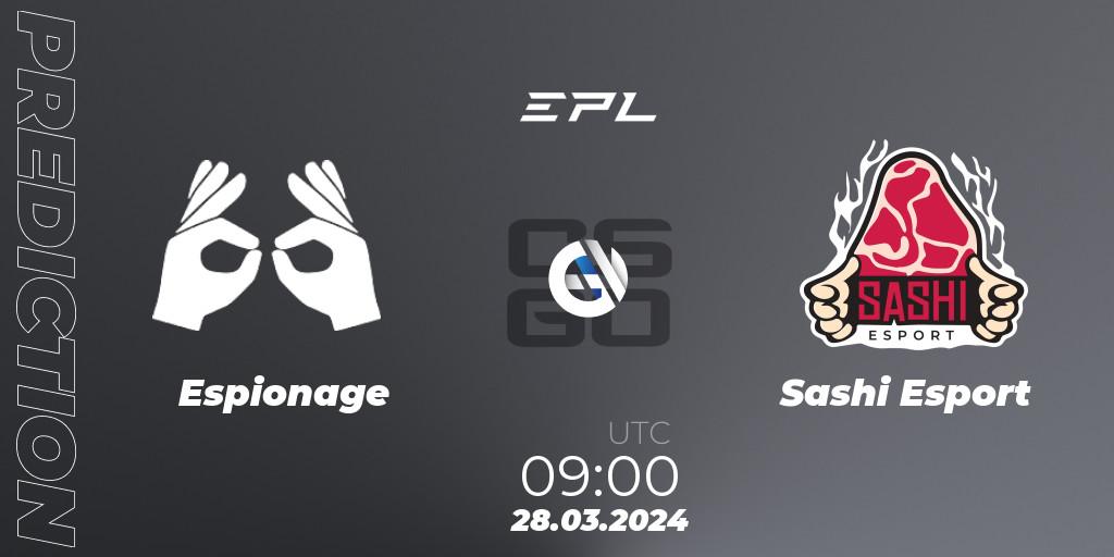 Espionage - Sashi Esport: ennuste. 28.03.24, CS2 (CS:GO), European Pro League Season 16: Division 2
