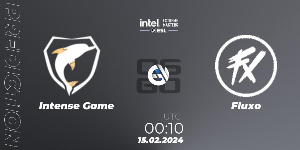 Intense Game - Fluxo: ennuste. 15.02.2024 at 00:10, Counter-Strike (CS2), Intel Extreme Masters Dallas 2024: South American Open Qualifier #1