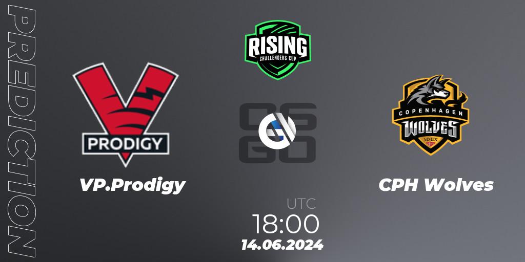 VP.Prodigy - CPH Wolves: ennuste. 14.06.2024 at 18:00, Counter-Strike (CS2), Rising Challengers Cup #1