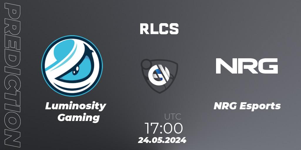 Luminosity Gaming - NRG Esports: ennuste. 24.05.2024 at 17:00, Rocket League, RLCS 2024 - Major 2: NA Open Qualifier 6