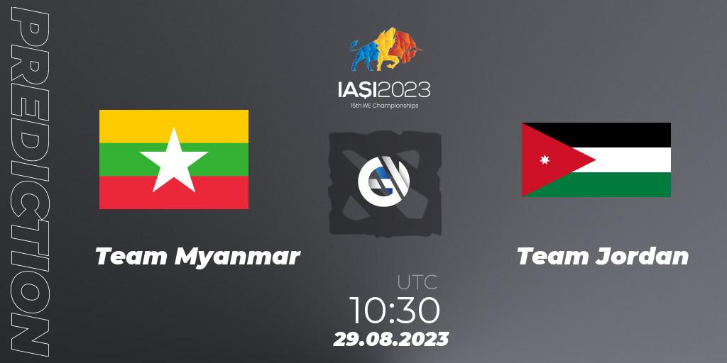 Team Myanmar - Team Jordan: ennuste. 29.08.2023 at 12:09, Dota 2, IESF World Championship 2023