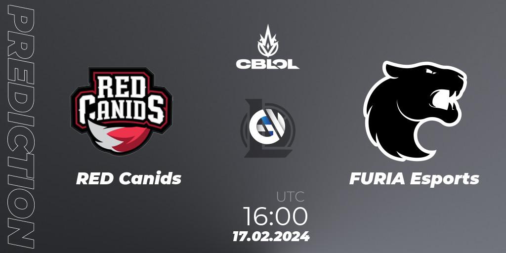 RED Canids - FURIA Esports: ennuste. 17.02.24, LoL, CBLOL Split 1 2024 - Group Stage