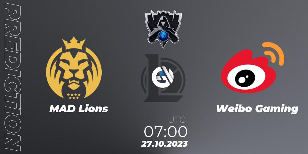 MAD Lions - Weibo Gaming: ennuste. 26.10.23, LoL, Worlds 2023 LoL - Group Stage