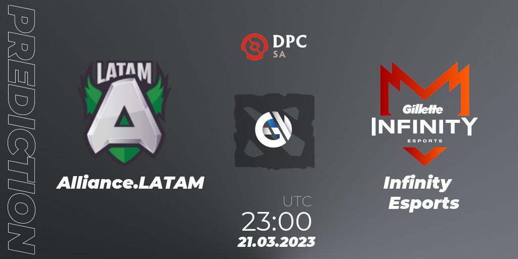 Alliance.LATAM - Infinity Esports: ennuste. 21.03.23, Dota 2, DPC 2023 Tour 2: SA Division I (Upper)