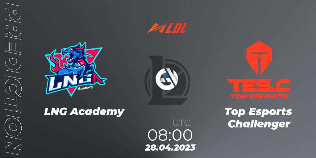 LNG Academy - Top Esports Challenger: ennuste. 28.04.2023 at 08:00, LoL, LDL 2023 - Regular Season - Stage 2