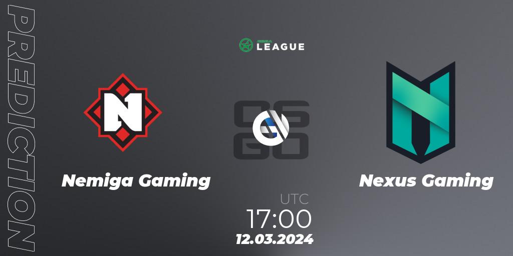 Nemiga Gaming - Nexus Gaming: ennuste. 12.03.24, CS2 (CS:GO), ESEA Season 48: Advanced Division - Europe