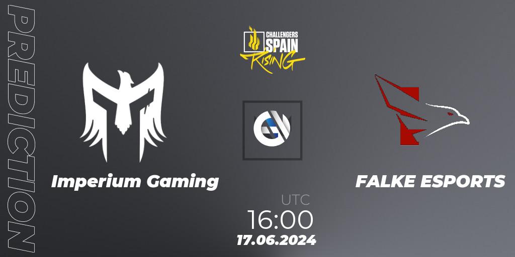 Imperium Gaming - FALKE ESPORTS: ennuste. 17.06.2024 at 18:00, VALORANT, VALORANT Challengers 2024 Spain: Rising Split 2