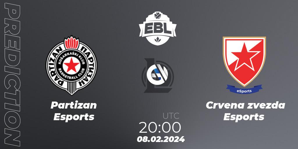 Partizan Esports - Crvena zvezda Esports: ennuste. 08.02.2024 at 20:00, LoL, Esports Balkan League Season 14