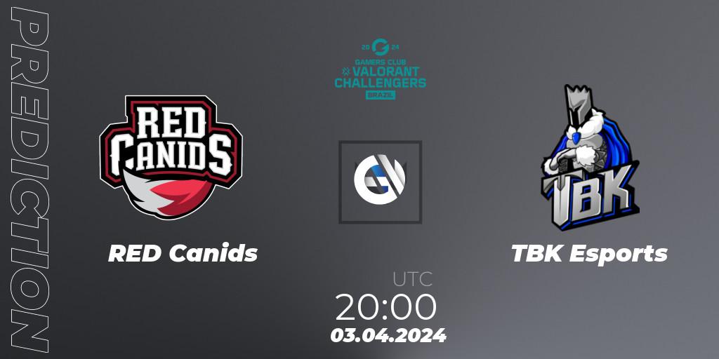RED Canids - TBK Esports: ennuste. 03.04.24, VALORANT, VALORANT Challengers Brazil 2024: Split 1