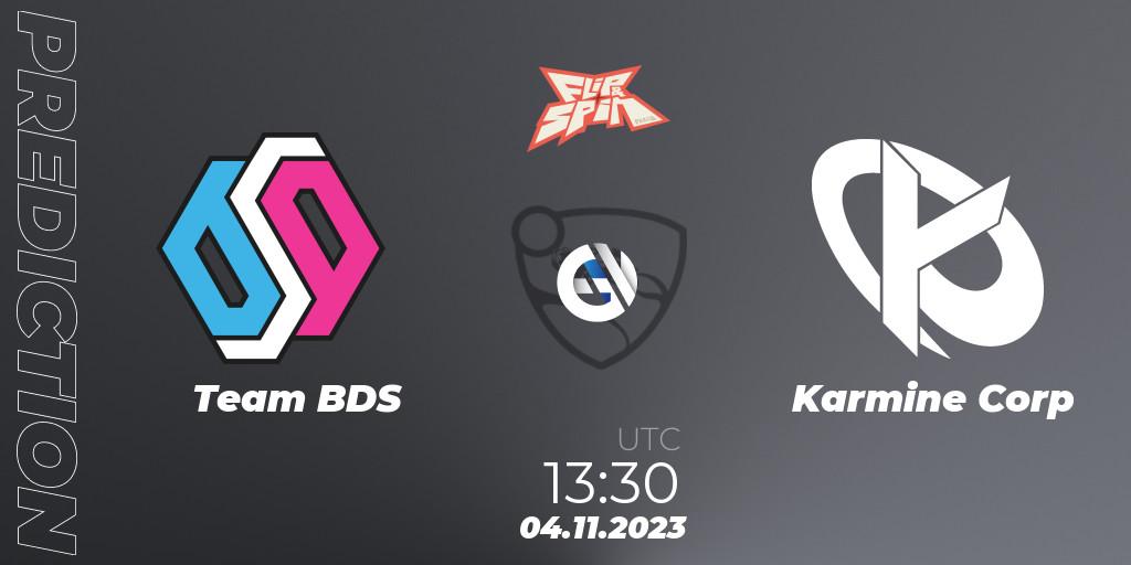 Team BDS - Karmine Corp: ennuste. 04.11.2023 at 13:45, Rocket League, Flip & Spin - Finals