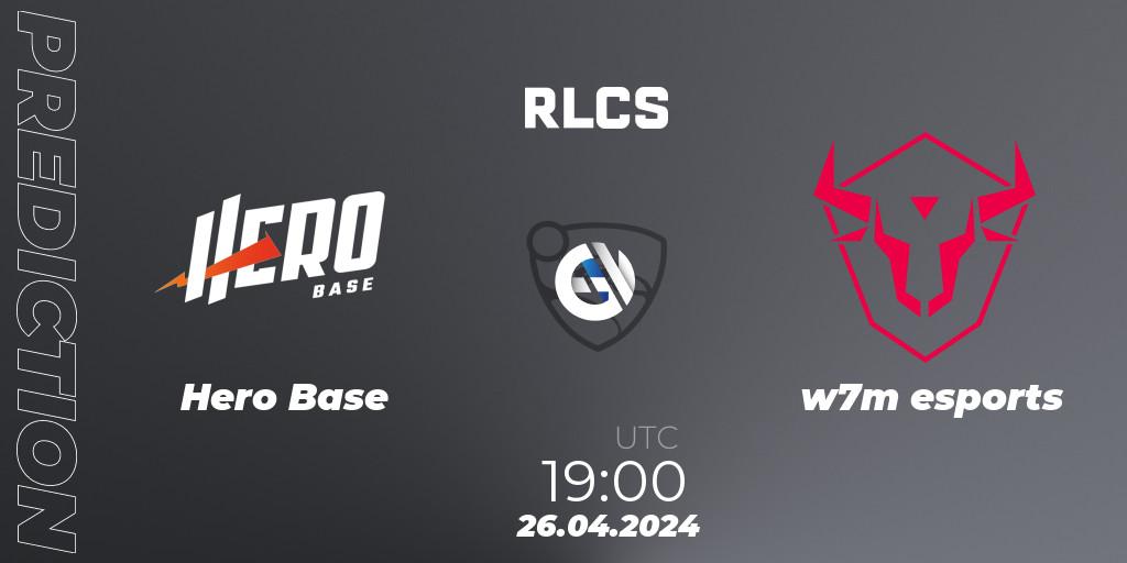 Hero Base - w7m esports: ennuste. 26.04.2024 at 19:00, Rocket League, RLCS 2024 - Major 2: SAM Open Qualifier 4