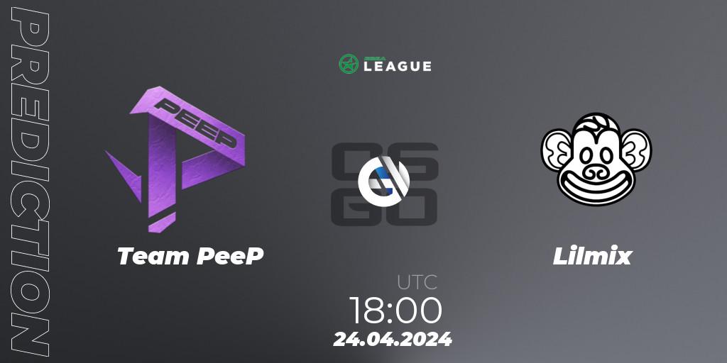 Team PeeP - Lilmix: ennuste. 24.04.24, CS2 (CS:GO), ESEA Season 49: Advanced Division - Europe
