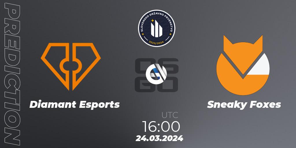 Diamant Esports - Sneaky Foxes: ennuste. 05.04.2024 at 15:00, Counter-Strike (CS2), Slovenian National Championship 2024