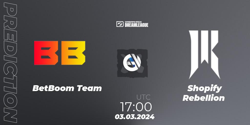 BetBoom Team - Shopify Rebellion: ennuste. 03.03.2024 at 16:55, Dota 2, DreamLeague Season 22