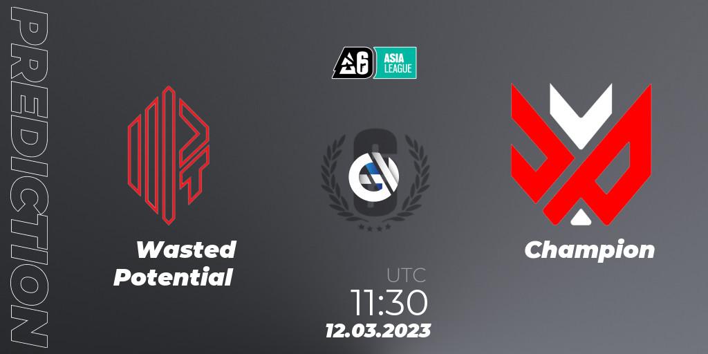Wasted Potential - Champion: ennuste. 12.03.2023 at 11:30, Rainbow Six, SEA League 2023 - Stage 1