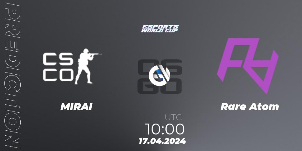 MIRAI Gaming - Rare Atom: ennuste. 17.04.2024 at 10:10, Counter-Strike (CS2), Esports World Cup 2024: Asian Open Qualifier