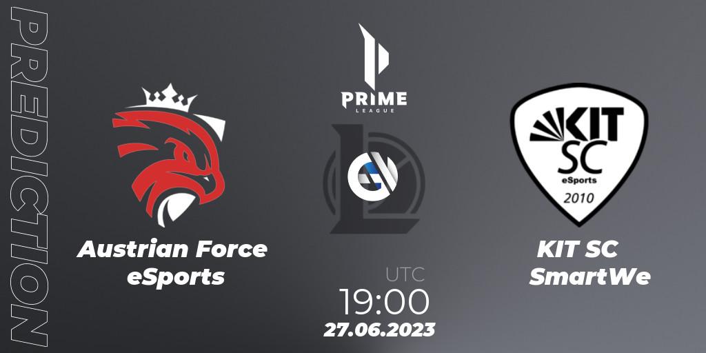 Austrian Force eSports - KIT SC SmartWe: ennuste. 27.06.2023 at 19:00, LoL, Prime League 2nd Division Summer 2023