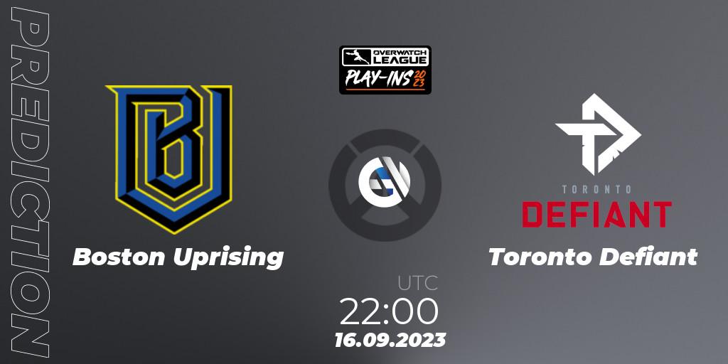Boston Uprising - Toronto Defiant: ennuste. 16.09.23, Overwatch, Overwatch League 2023 - Play-Ins