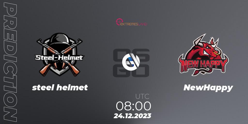 steel helmet - NewHappy: ennuste. 24.12.2023 at 09:00, Counter-Strike (CS2), eXTREMESLAND 2023: Chinese Qualifier