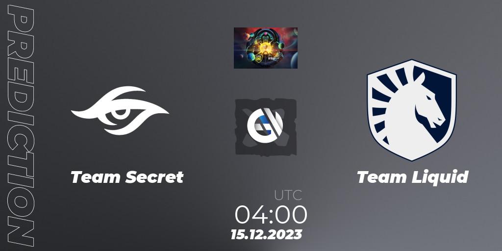 Team Secret - Team Liquid: ennuste. 15.12.23, Dota 2, ESL One - Kuala Lumpur 2023