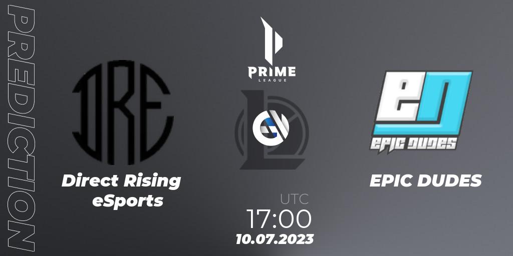 Direct Rising eSports - EPIC DUDES: ennuste. 10.07.2023 at 17:10, LoL, Prime League 2nd Division Summer 2023