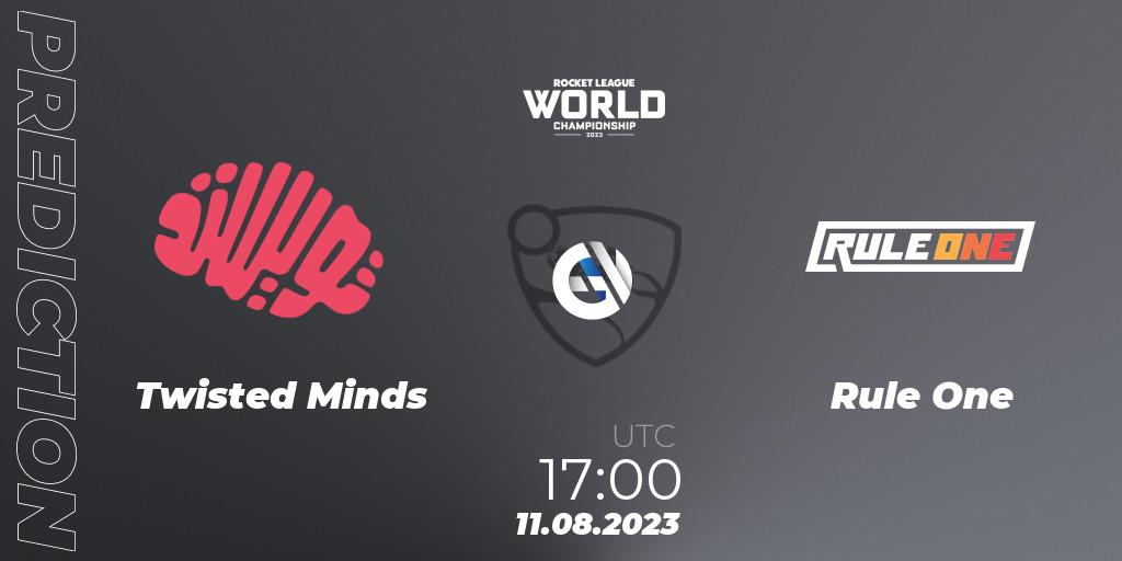 Twisted Minds - Rule One: ennuste. 11.08.2023 at 17:30, Rocket League, Rocket League Championship Series 2022-23 - World Championship Group Stage