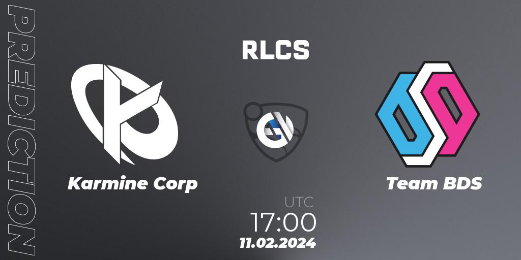 Karmine Corp - Team BDS: ennuste. 11.02.2024 at 17:00, Rocket League, RLCS 2024 - Major 1: Europe Open Qualifier 1