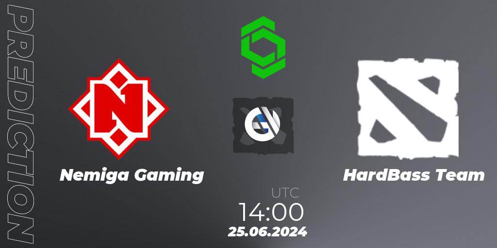 Nemiga Gaming - HardBass Team: ennuste. 25.06.2024 at 08:00, Dota 2, CCT Dota 2 Series 1
