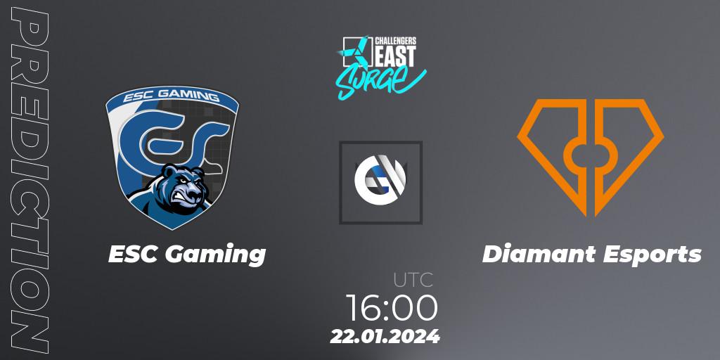 ESC Gaming - Diamant Esports: ennuste. 22.01.24, VALORANT, VALORANT Challengers 2024 East: Surge Split 1