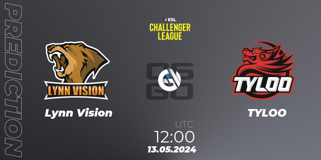 Lynn Vision - TYLOO: ennuste. 13.05.2024 at 12:00, Counter-Strike (CS2), ESL Challenger League Season 47: Asia