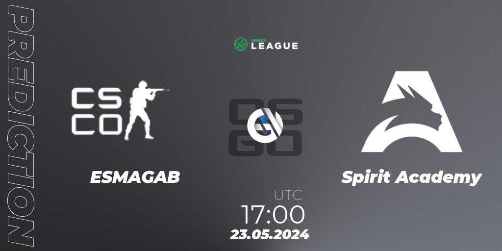 ESMAGAB - Spirit Academy: ennuste. 23.05.2024 at 17:00, Counter-Strike (CS2), ESEA Season 49: Advanced Division - Europe