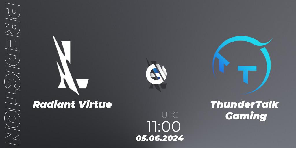 Radiant Virtue - ThunderTalk Gaming: ennuste. 05.06.2024 at 11:00, Wild Rift, Wild Rift Super League Summer 2024 - 5v5 Tournament Group Stage