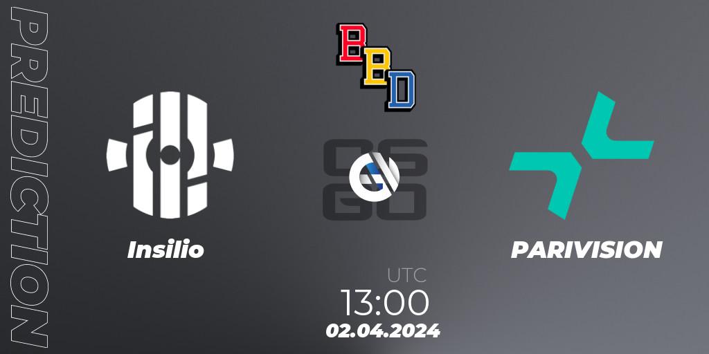 Insilio - PARIVISION: ennuste. 02.04.24, CS2 (CS:GO), BetBoom Dacha Belgrade 2024: European Qualifier