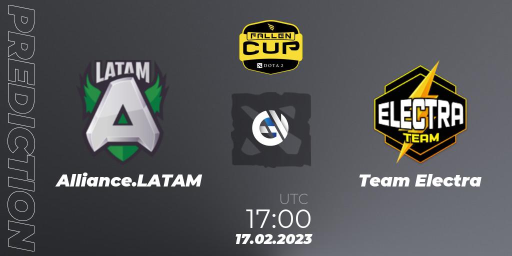 Alliance.LATAM - Team Electra: ennuste. 17.02.2023 at 17:00, Dota 2, Fallen Cup Season 2