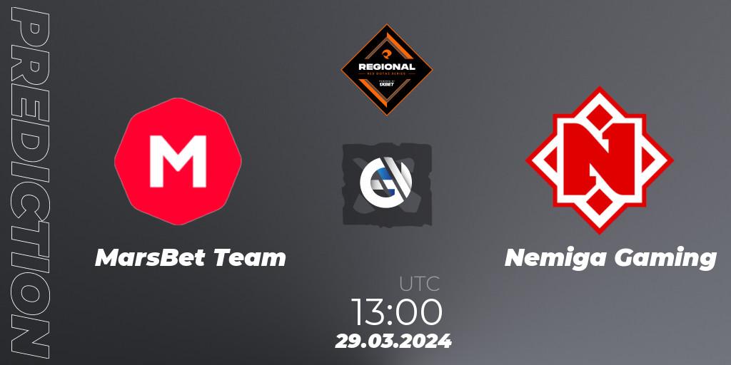 MarsBet Team - Nemiga Gaming: ennuste. 29.03.24, Dota 2, RES Regional Series: EU #1