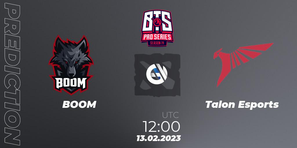 BOOM - Talon Esports: ennuste. 12.02.2023 at 09:00, Dota 2, BTS Pro Series Season 14: Southeast Asia