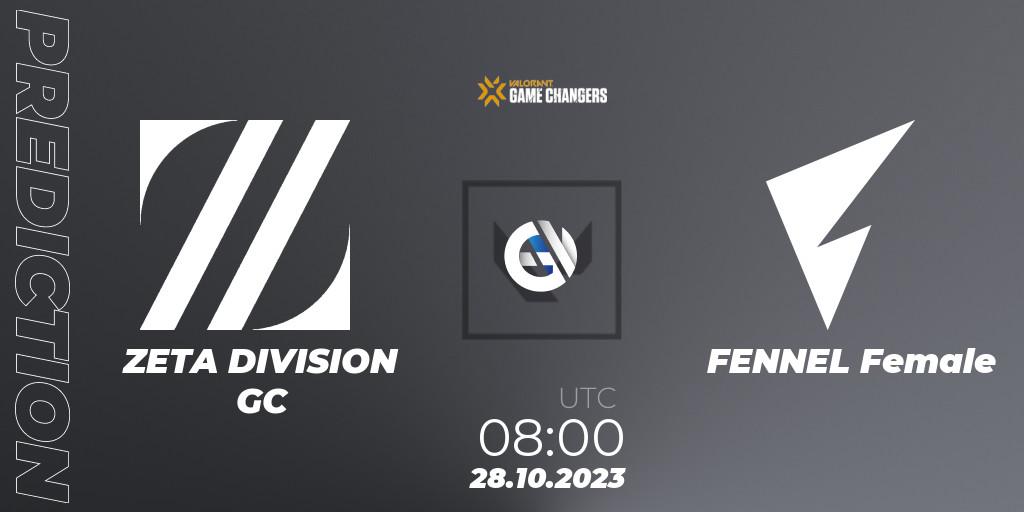 ZETA DIVISION GC - FENNEL Female: ennuste. 28.10.2023 at 08:00, VALORANT, VCT 2023: Game Changers East Asia