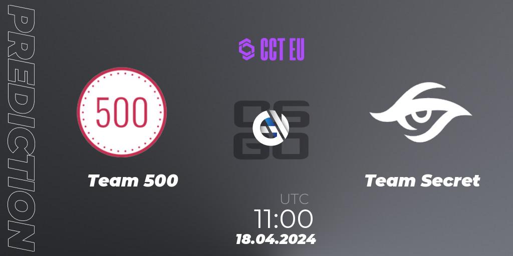 Team 500 - Team Secret: ennuste. 18.04.2024 at 11:00, Counter-Strike (CS2), CCT Season 2 Europe Series 1 Closed Qualifier