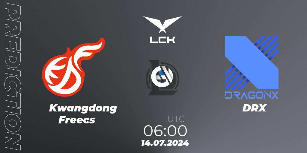 Kwangdong Freecs - DRX: ennuste. 14.07.2024 at 06:00, LoL, LCK Summer 2024 Group Stage