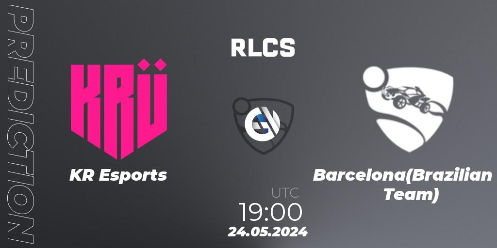 KRÜ Esports - Barcelona(Brazilian Team): ennuste. 24.05.2024 at 19:00, Rocket League, RLCS 2024 - Major 2: SAM Open Qualifier 6