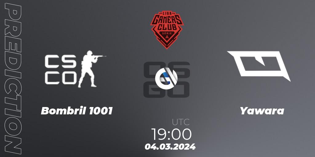 Bombril 1001 - Yawara: ennuste. 04.03.2024 at 19:00, Counter-Strike (CS2), Gamers Club Liga Série A: February 2024