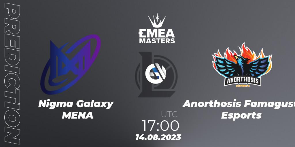 Nigma Galaxy MENA - Anorthosis Famagusta Esports: ennuste. 14.08.2023 at 17:00, LoL, EMEA Masters Summer 2023