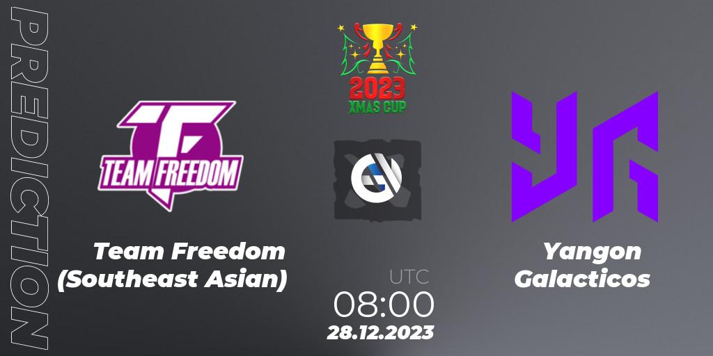 Team Freedom (Southeast Asian) - Yangon Galacticos: ennuste. 28.12.2023 at 08:05, Dota 2, Xmas Cup 2023